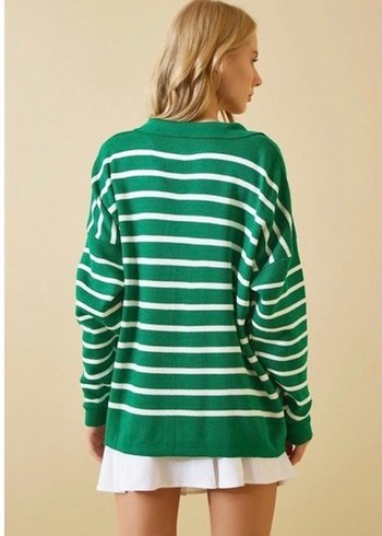 Yeşil Çizgili Kazak/FİYATI DÜŞTÜ - Görsel 2