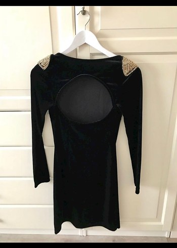 Sırt Dekolteli Kadife Elbise - Görsel 2