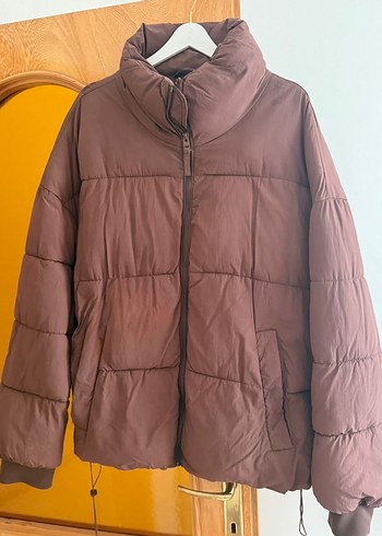 Bershka Kadın Kahverengi Midi Sıcak Mont