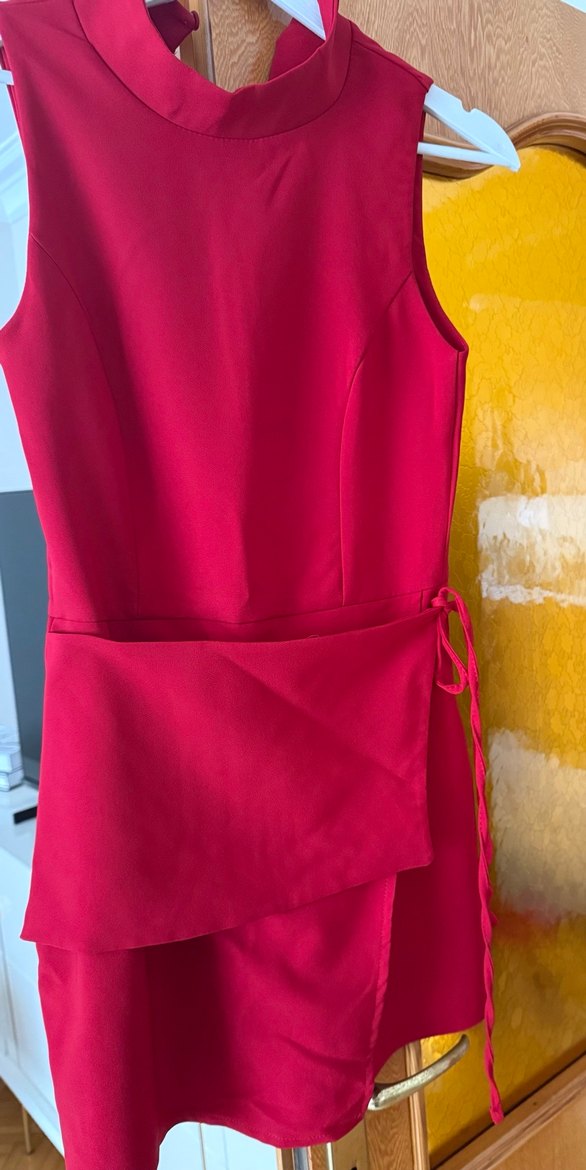 Kırmızı mini şort etek tulum - Görsel 5