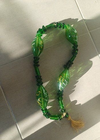 Yeşil Desenli CAM Dekoratif Tesbih - Görsel 2