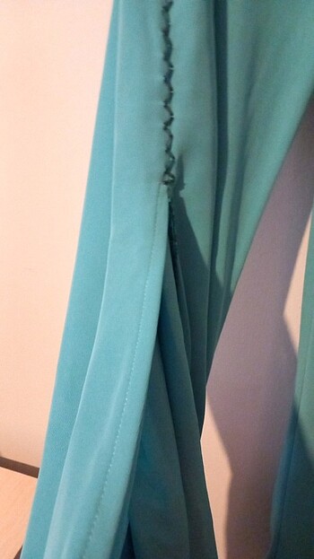 İkili abiye kiyafer tül ve boncuklarla süslü göbeği saklayan çok - Görsel 2