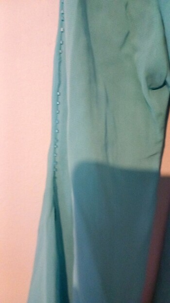 İkili abiye kiyafer tül ve boncuklarla süslü göbeği saklayan çok - Görsel 9