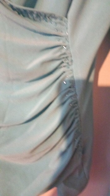 İkili abiye kiyafer tül ve boncuklarla süslü göbeği saklayan çok - Görsel 10