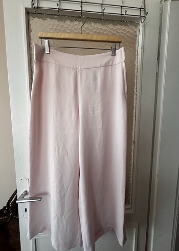 40 Beden pembe Renk H&M Kadın Pudra Midi Kumaş Pantolon