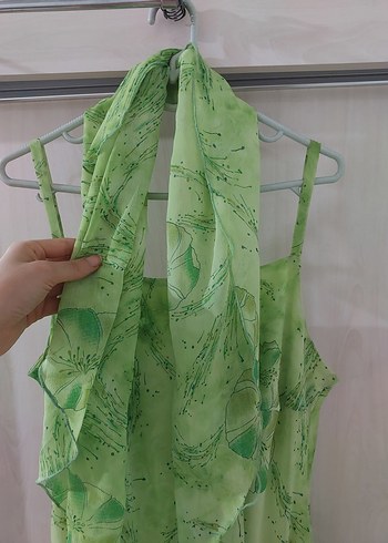 38 Beden yeşil Renk Mango Uzun Kadın Elbise