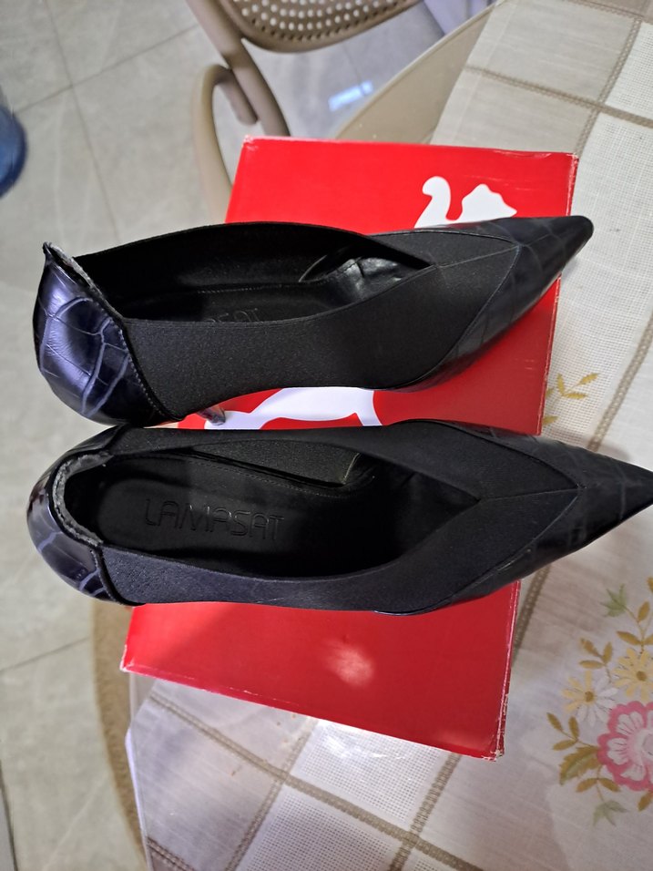 Siyah Pilili Stiletto Kadın Ayakkabı - Görsel 2