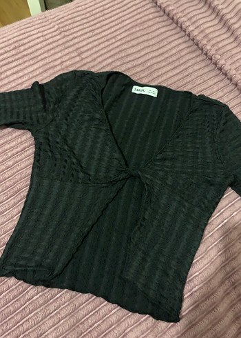 Diğer Kadın Siyah Piliseli Rahat Kesim Kumaş Pantolon uzun kollu bluz