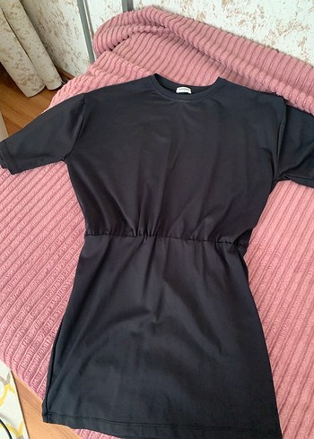 m Beden siyah Renk Siyah Kısa Kollu Midi Kadın Elbise