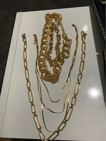 3lü gold kolye 1 adet gold bileklik