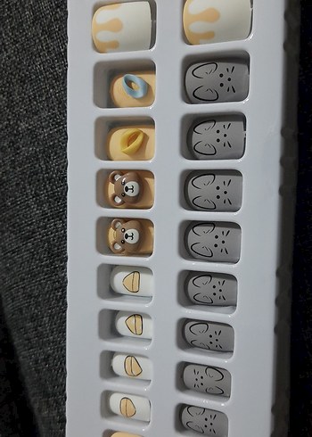 Gri Sevimli Desenli Tırnak Süslemeleri - Görsel 2