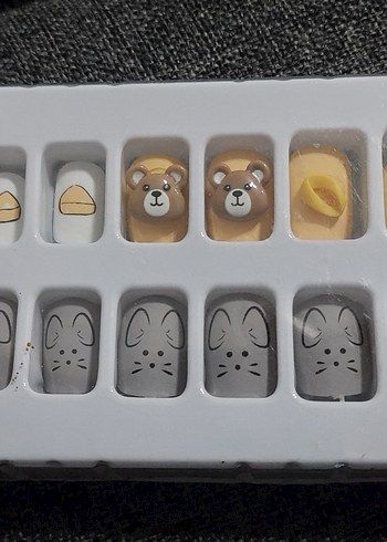 Gri Sevimli Desenli Tırnak Süslemeleri - Görsel 6