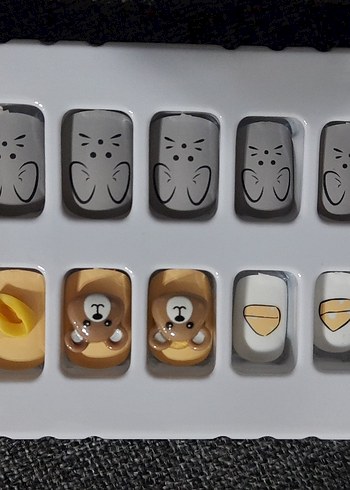 Gri Sevimli Desenli Tırnak Süslemeleri - Görsel 4
