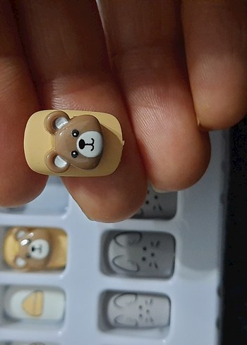 Gri Sevimli Desenli Tırnak Süslemeleri - Görsel 3