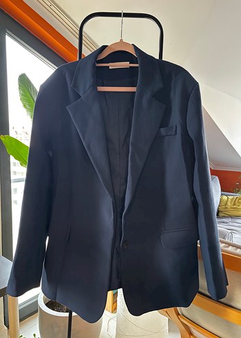 Beyoğlu Butik Sik Lacivert Tek Dugmeli Blazer Ceket
