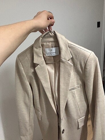 Stradivarius Stradivairus ceket blazer krem kol kivirmali