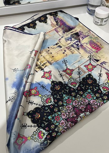 Dantel Detaylı Çok Renkli Bohem eşarp - Görsel 2