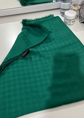 Yeşil İpek Dokulu Kadın Şal - Görsel 2