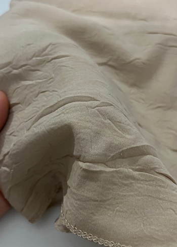 Bej Keten Bohem Drapeli Kadın Şal - Görsel 2