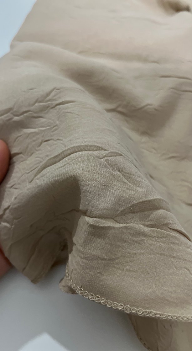 Bej Keten Bohem Drapeli Kadın Şal - Görsel 2