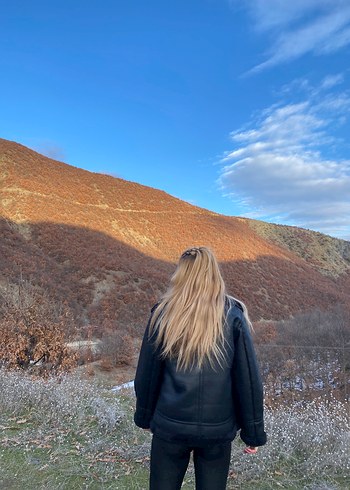s Beden siyah Renk Siyah Kapüşonlu Deri Midi Kadın Kaban
