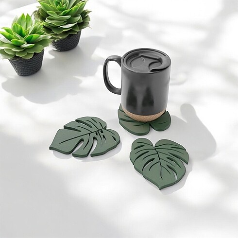 Monstera Yaprak Bardak Altlıkları!