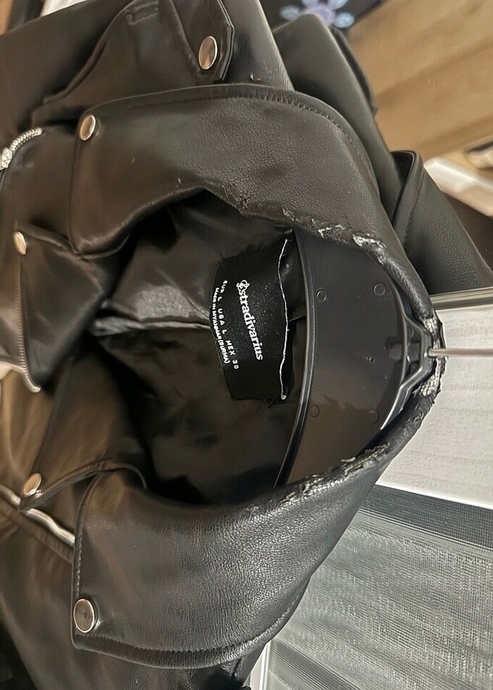 Stradivarius Deri ceket - Görsel 3