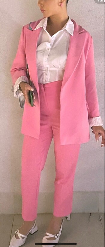 Diğer Pembe blazer takım
