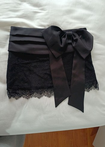 Zara Siyah Fiyonklu Mini Etek - Görsel 2