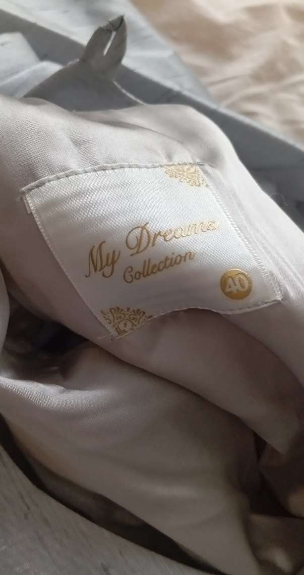 Gri Uzun Drapeli Kadın Abiye Elbise - Görsel 4