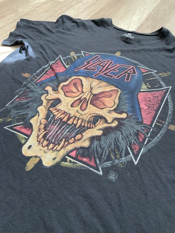 Siyah Baskılı Slayer Tişört - Görsel 3