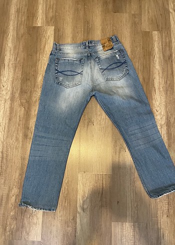 Düğmeli Gri Denim Erkek Kot Pantolon - Görsel 3