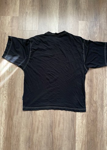 Siyah Keten Erkek Tişört - Rahat Kesim - Görsel 2