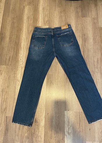 Mavi Parlak Street Style Bol Kesim Erkek Kot Pantolon - Görsel 4