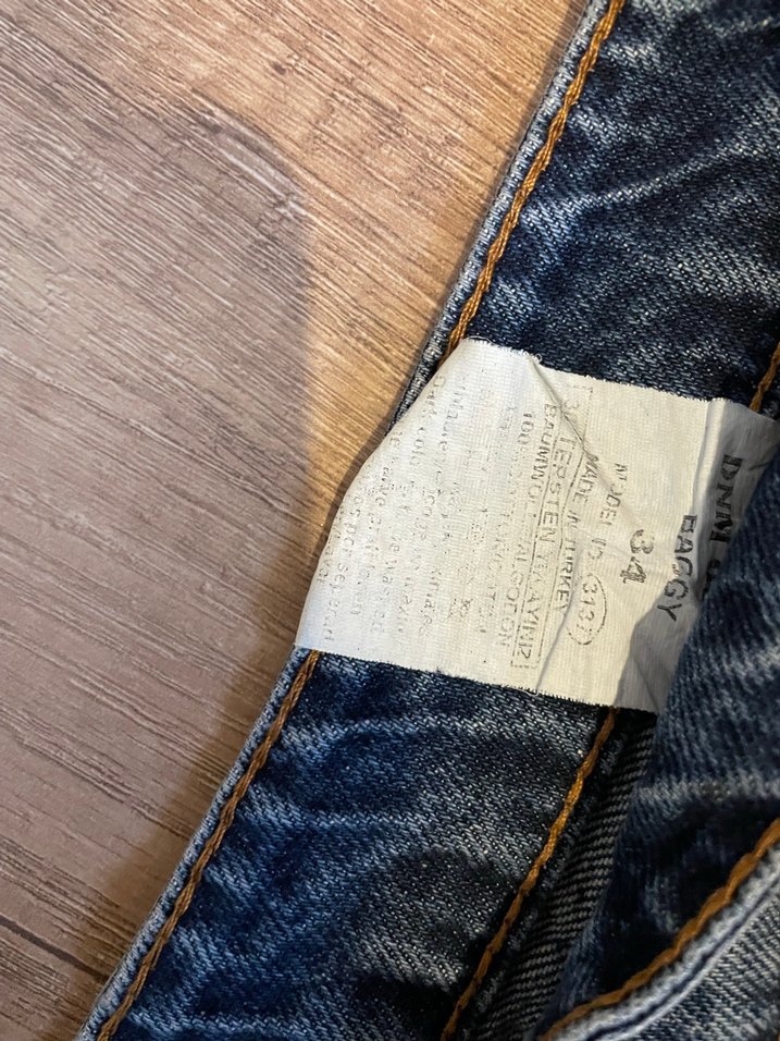 Mavi Parlak Street Style Bol Kesim Erkek Kot Pantolon - Görsel 3