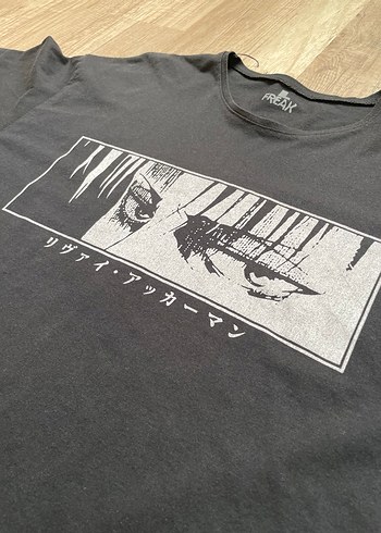 Siyah Baskılı Oversize Erkek Tişört - Görsel 3