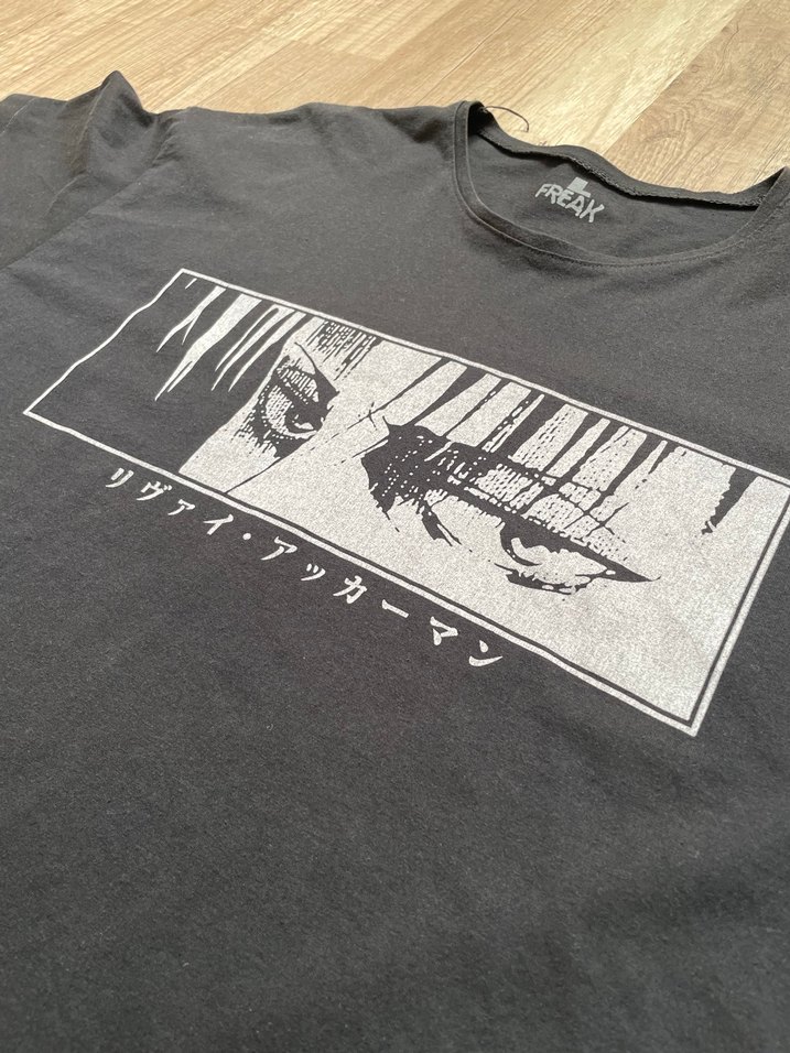 Siyah Baskılı Oversize Erkek Tişört - Görsel 3