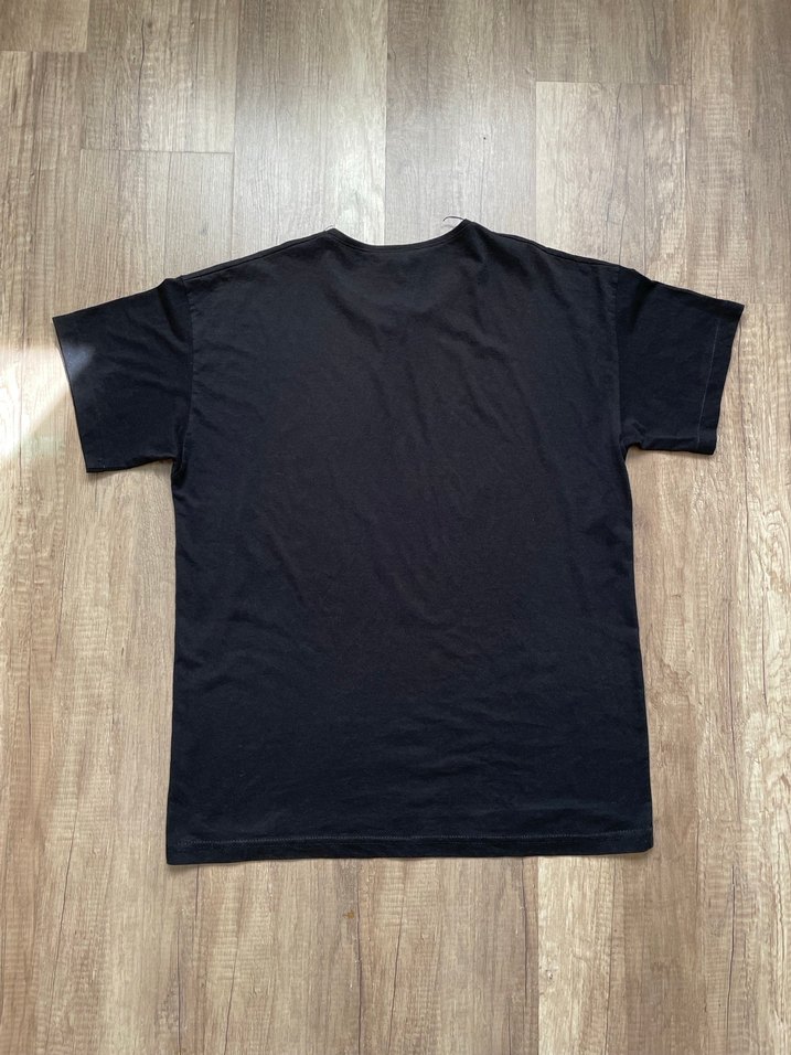 Siyah Baskılı Oversize Erkek Tişört - Görsel 2