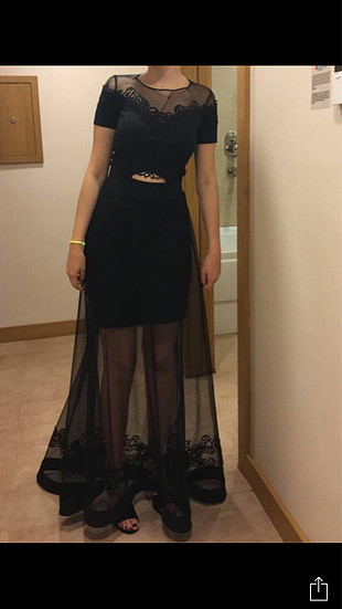 Beymen Siyah transparan elbise