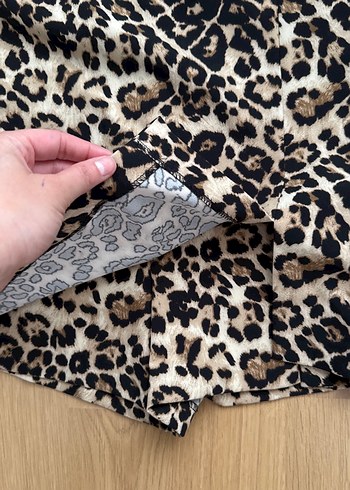 Zara Kahverengi Leopar Desenli Mini şort etek Hiç giyilmedi