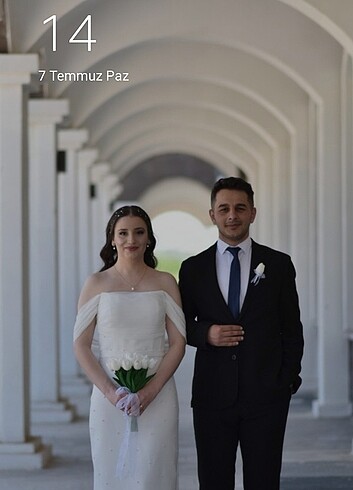 Nikah isteme nişan beyaz elbise orjinal nssposa elbisedir - Görsel 2