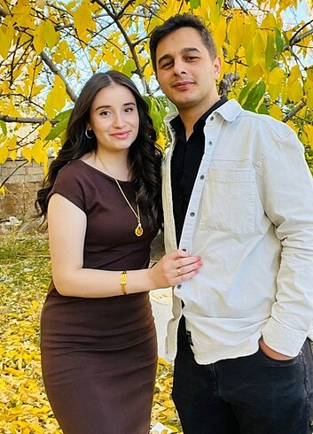 Zara kahverengi elbise midi - Görsel 7