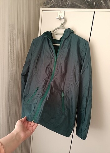 Yesil çift taraflı yagmurluk - Görsel 2