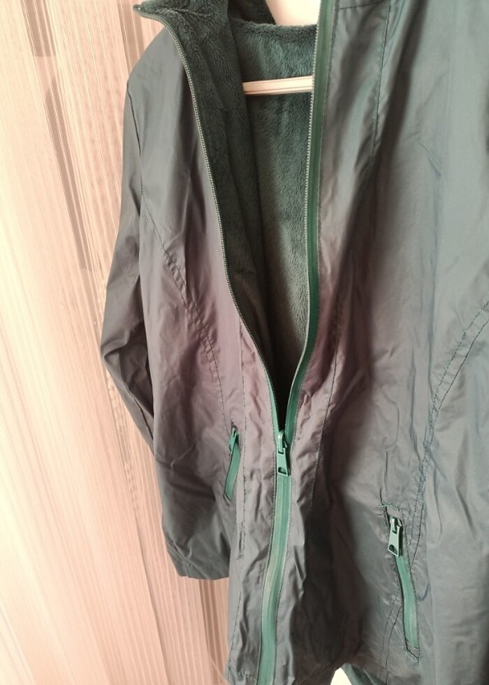 Yesil çift taraflı yagmurluk - Görsel 3