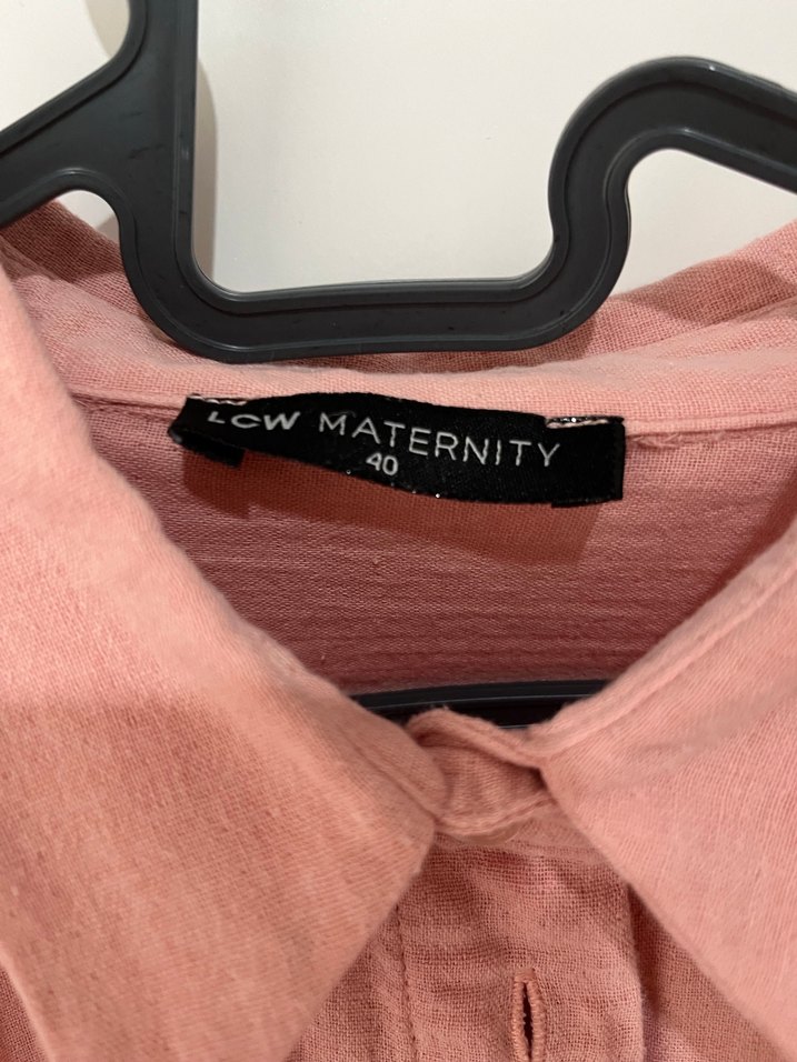 Düğmeli Pembe müslin Kadın Gömlek - Görsel 2