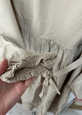 Manuka poplin camel Elbisesi - Görsel 8