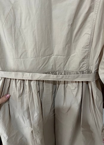 Manuka poplin camel Elbisesi - Görsel 6