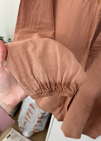 Düğmeli kolu lastikli müslin gömlek tunik de olabilir - Görsel 2