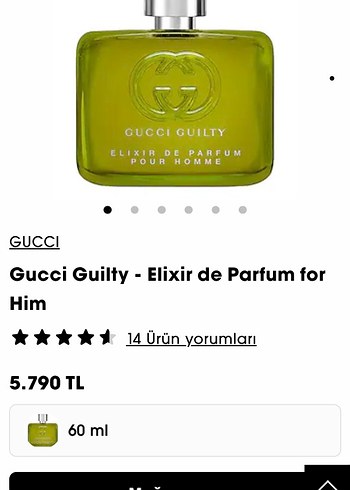 Gucci Guilty Elixir de Parfum Erkek Parfümü 60ml
