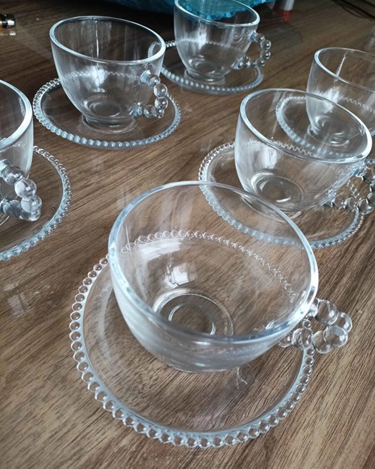 Boncuklu kahve/ çay fincan seti - Görsel 3